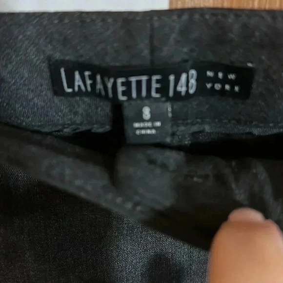 Lafayette 148 Gray Wool Blend Menswear Trouser Pants Size 8 - Picture 8 of 8
